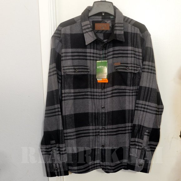 Orvis Other - Orvis Black/Gray NWT Men heavy weight flannel shirt